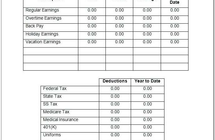 1099 Pay Stub Template Pdf