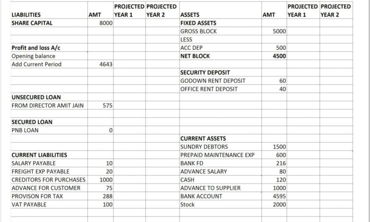 12 Month Profit And Loss Statement Template