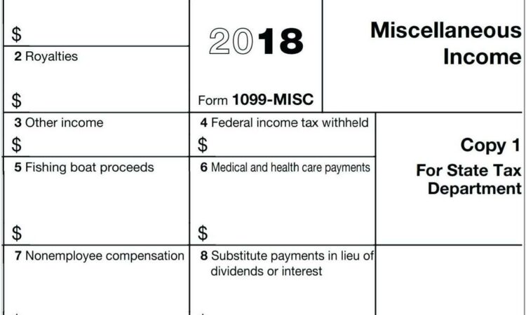 2018 Form 1099 Misc Template