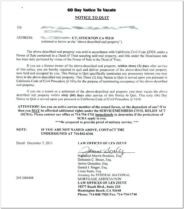 3 Day Notice To Vacate Texas Sample
