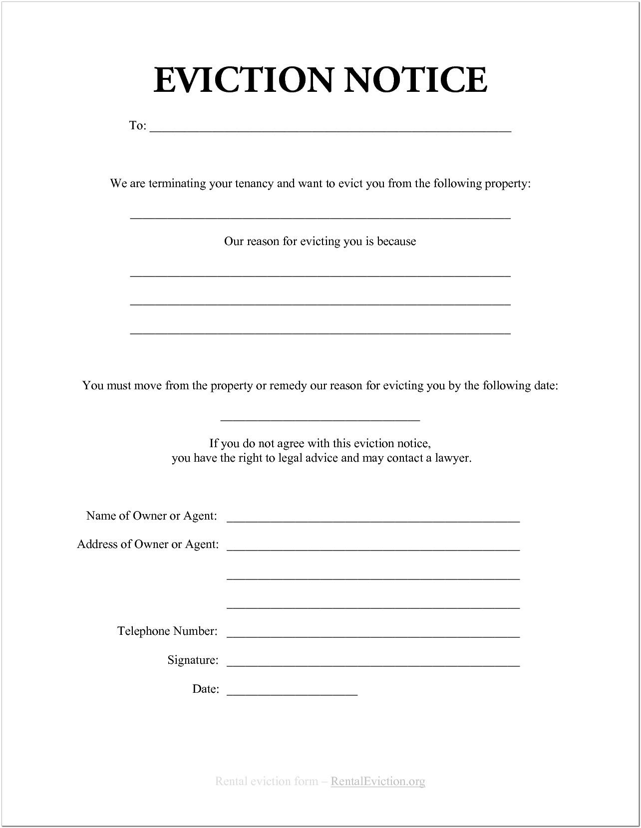 30 Day Eviction Notice Template Alberta