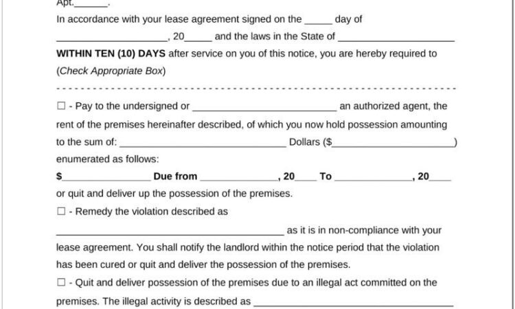 30 Day Eviction Notice Template Word