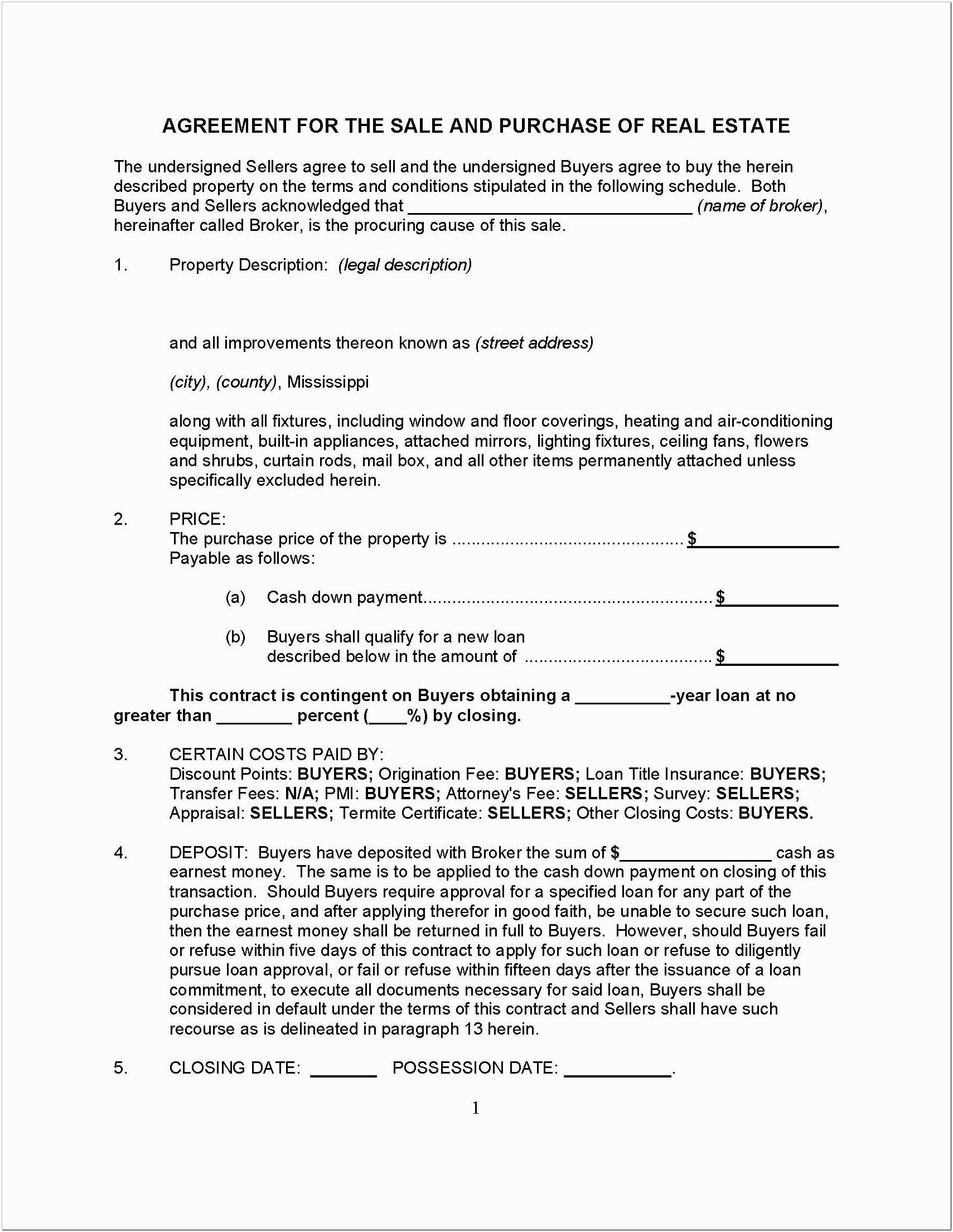 50 Down Payment Contract Template