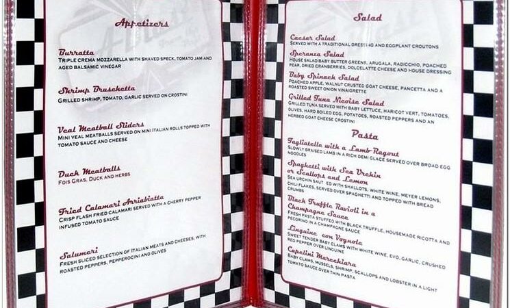 50s Diner Menu Template