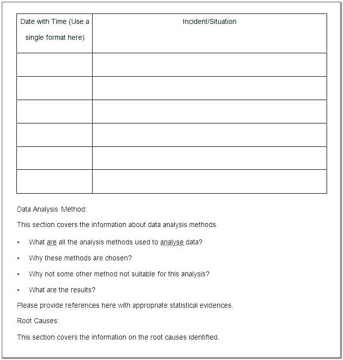 Accident Investigation Root Cause Analysis Template