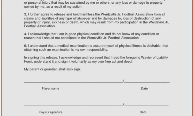 Activity Waiver And Release Form Template