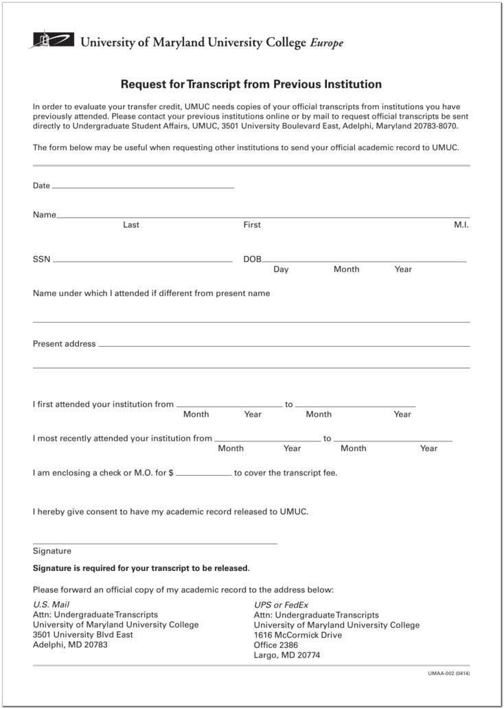 Adelphi High School Transcript Request Form