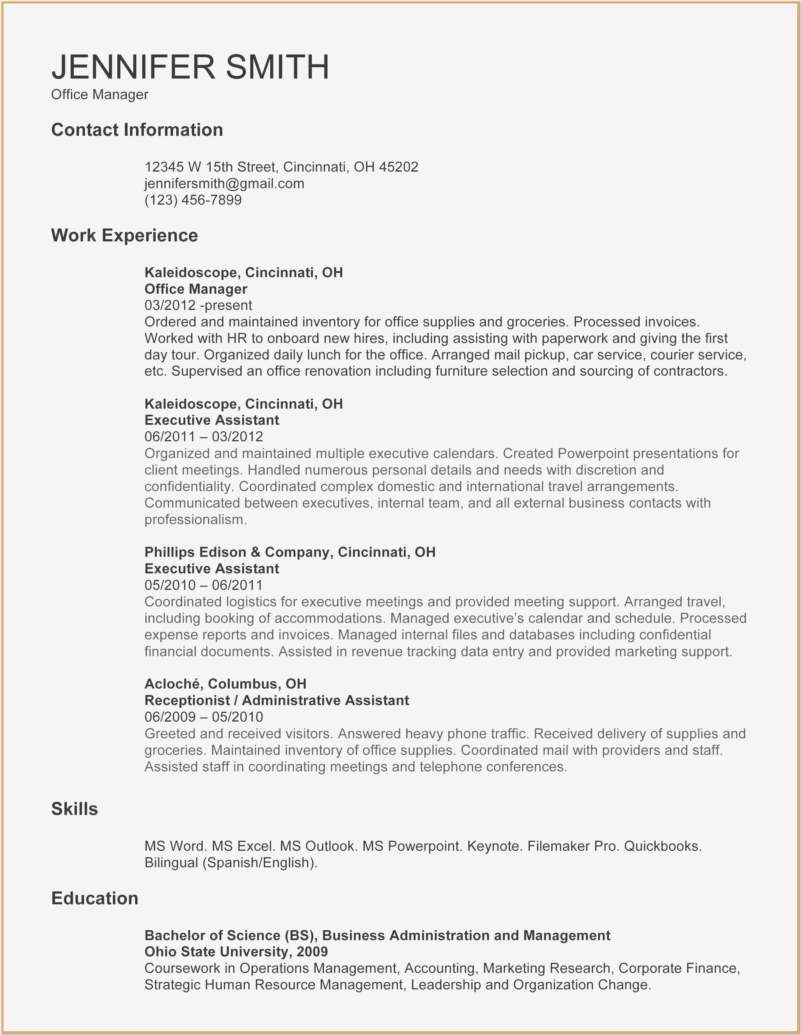 Administrative Assistant Resume Template