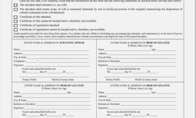 Affidavit Of Death And Heirship Form Texas