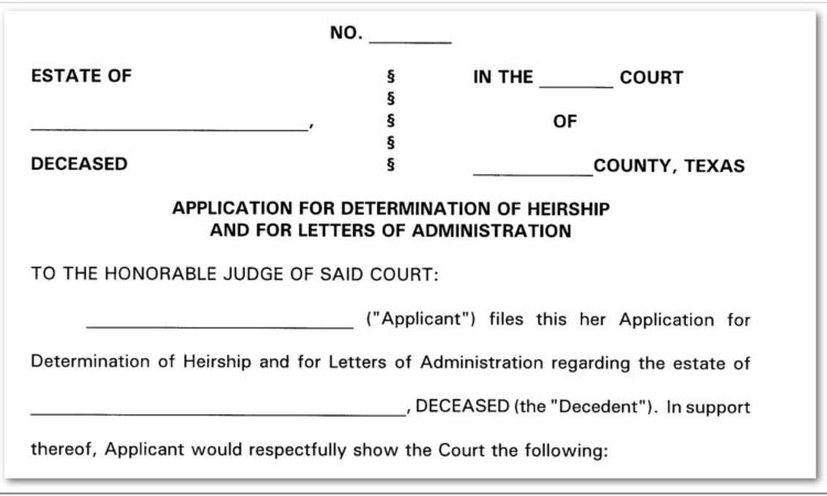 Affidavit Of Heirship Form Texas