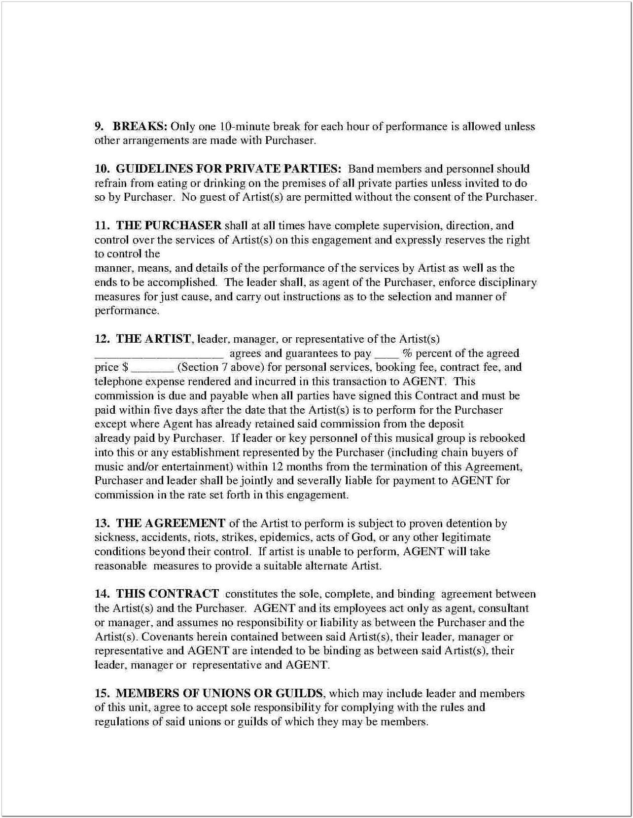 Agent Agreement Template Free