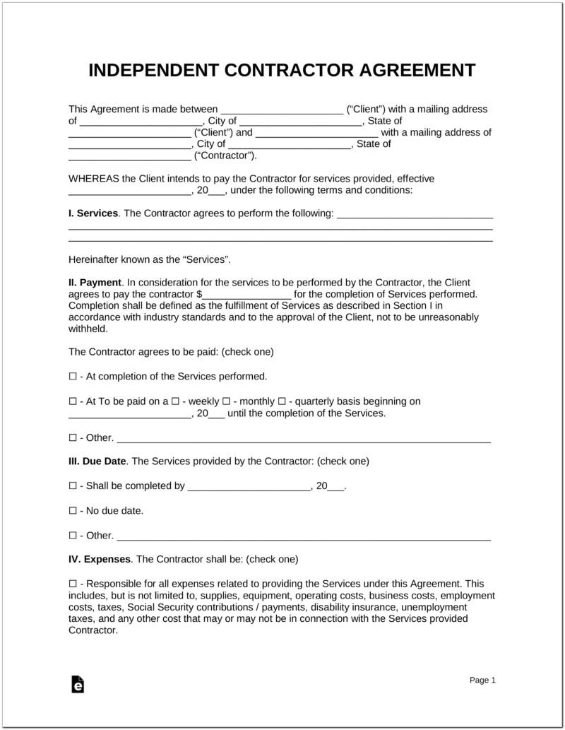 Agreement Contract Template Uk Free
