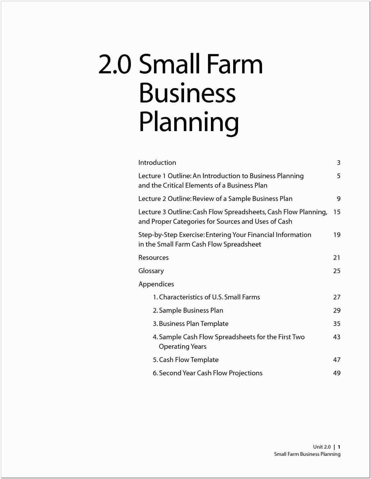 Agricultural Business Plan Format Pdf