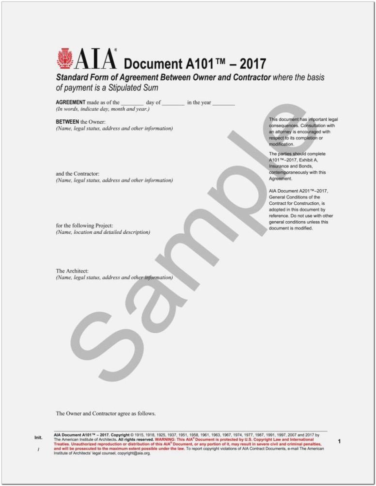 Aia Contract Form A107