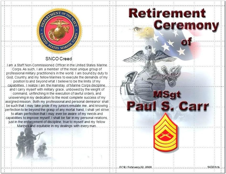 Air Force Retirement Ceremony Program Sample