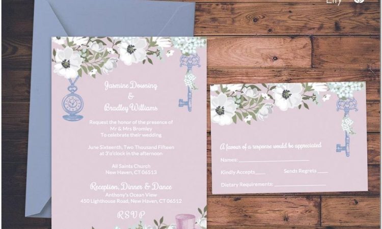 Alice In Wonderland Wedding Invitation Template Free