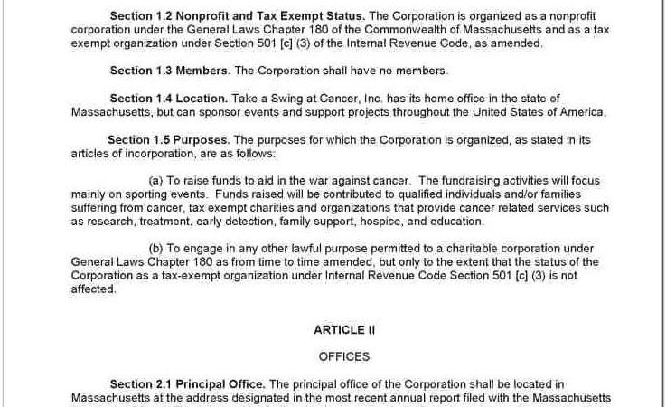 Amendment To Bylaws Format