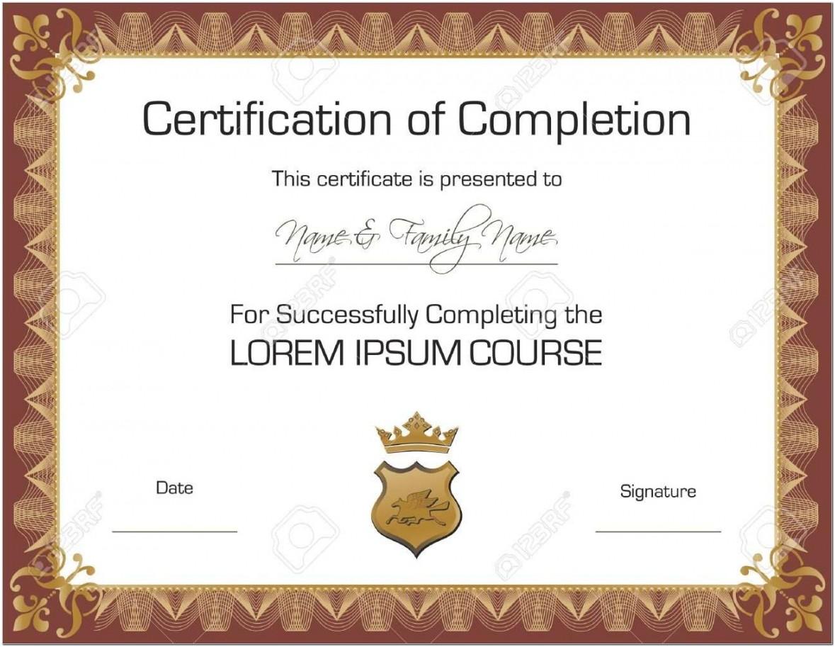 Anger Management Completion Certificate Template