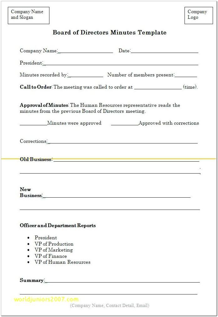 Annual Corporate Minutes Template Free