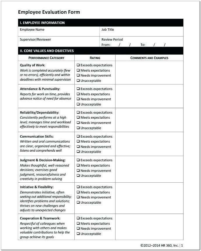 Annual Employee Review Form