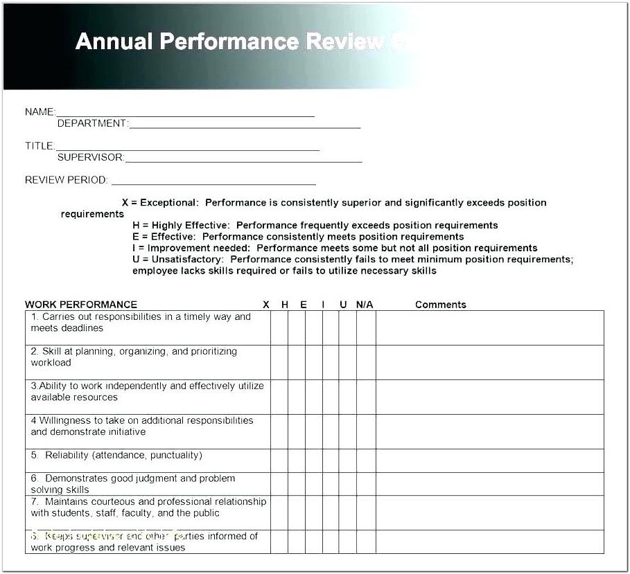 Annual Employee Review Sample Comments