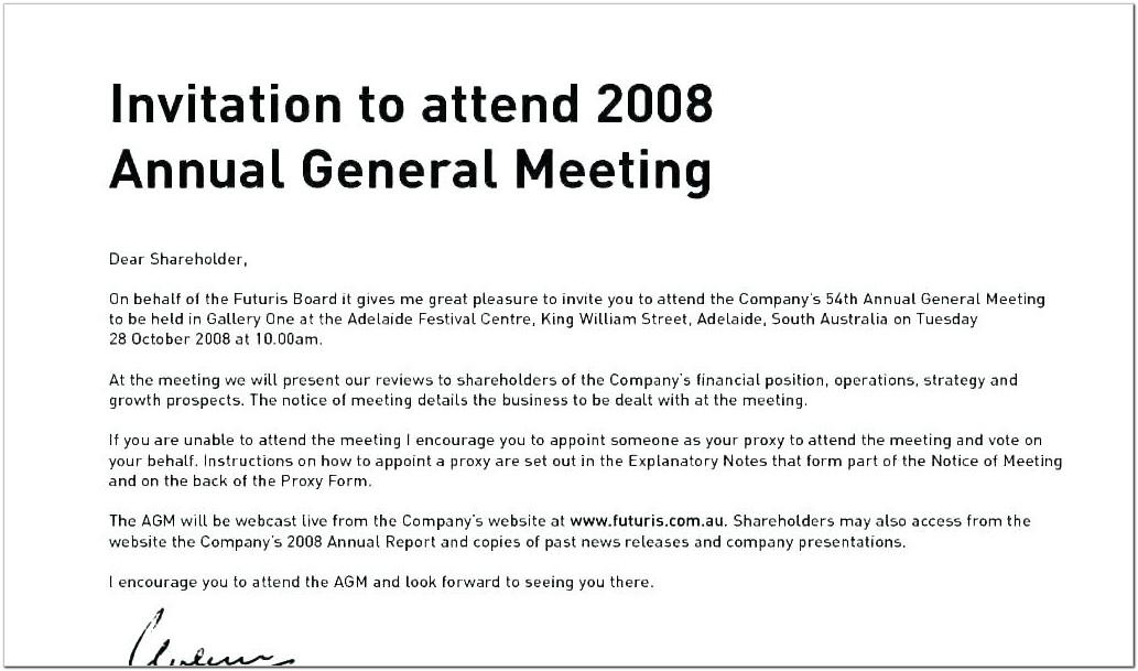 Annual General Meeting Minutes Example