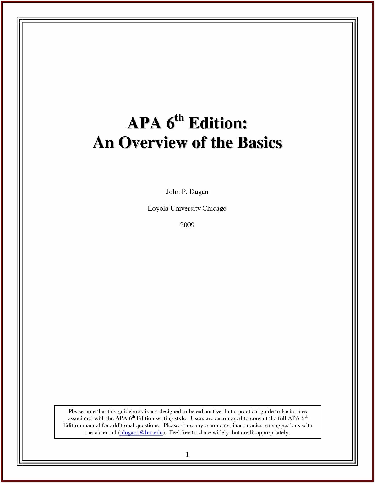 Apa 6 Th Edition Template Free