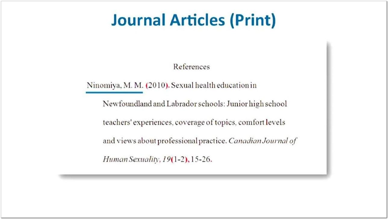Apa Format 6th Edition Journal Article Reference