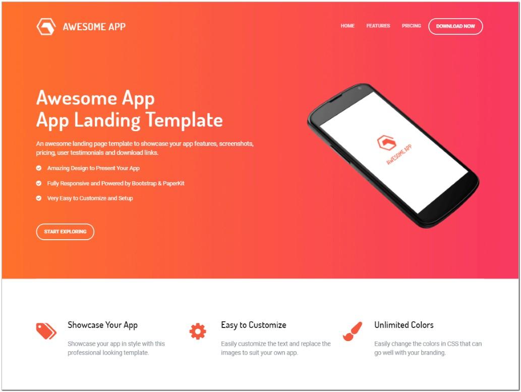 App Landing Page Bootstrap Template