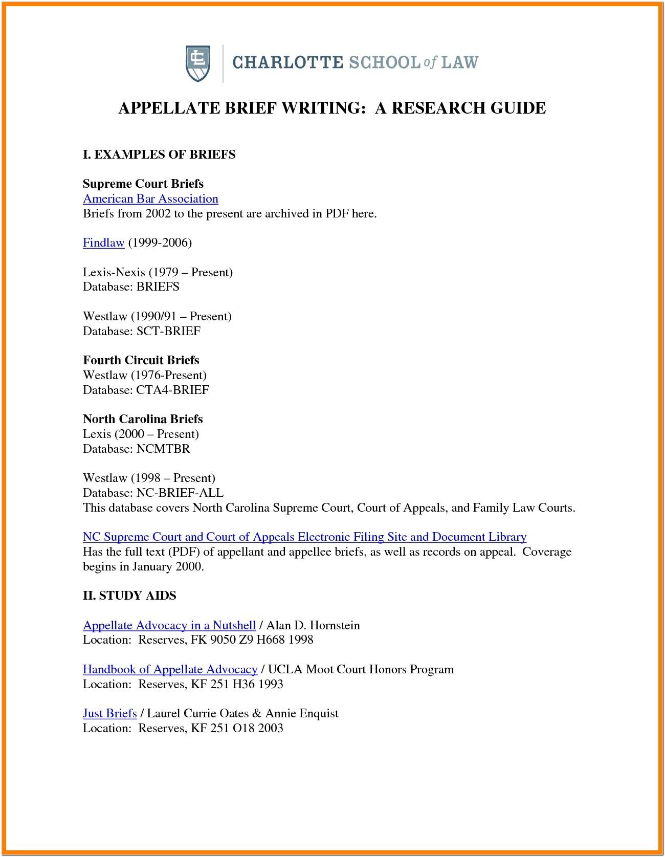 Appellate Brief Cover Page Word Template