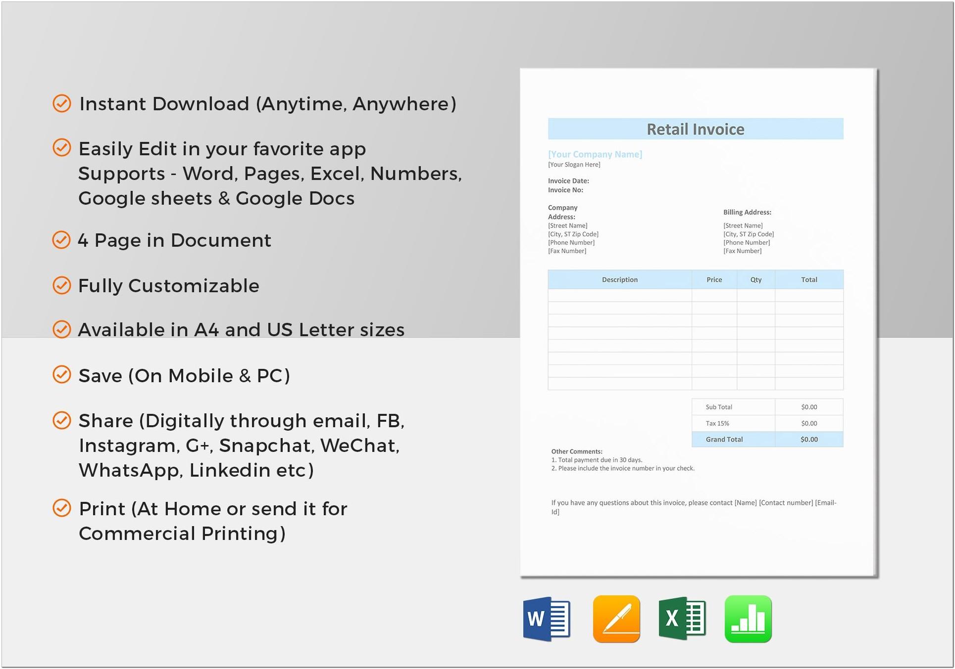 Apple Pages Invoice Template