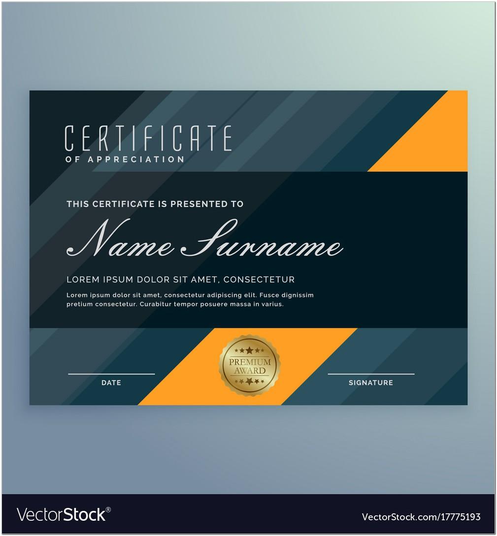 Appreciation Certificate Design Vector