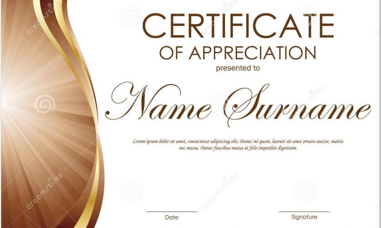 Appreciation Certificate Templates Free Download