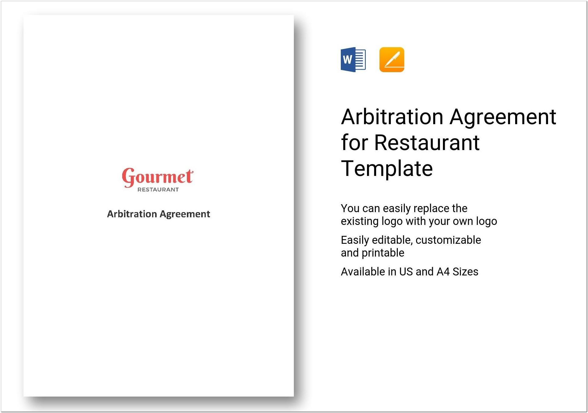 Arbitration Agreement Template Doc