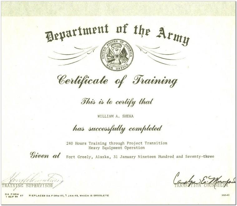 Army Certificate Of Achievement Template Microsoft Word
