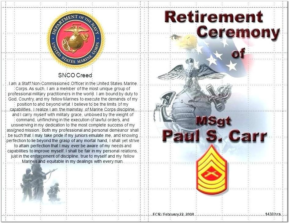 Army Retirement Ceremony Program Samples
