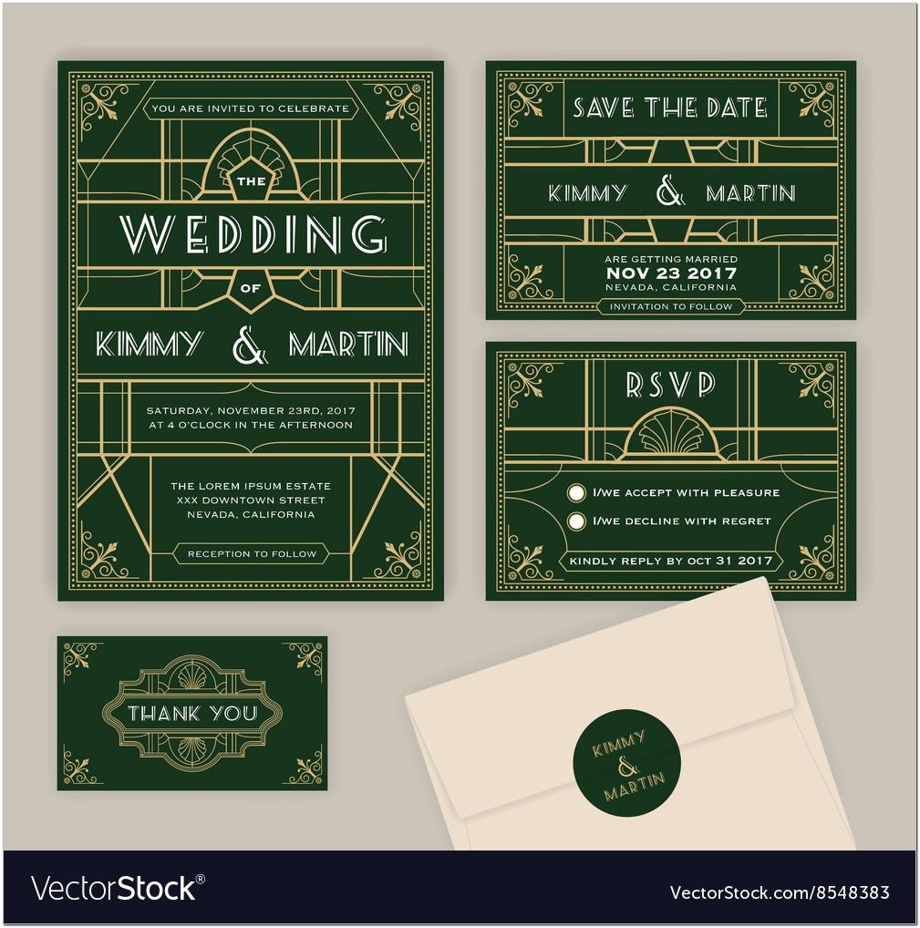 Art Deco Wedding Invitation Template Download