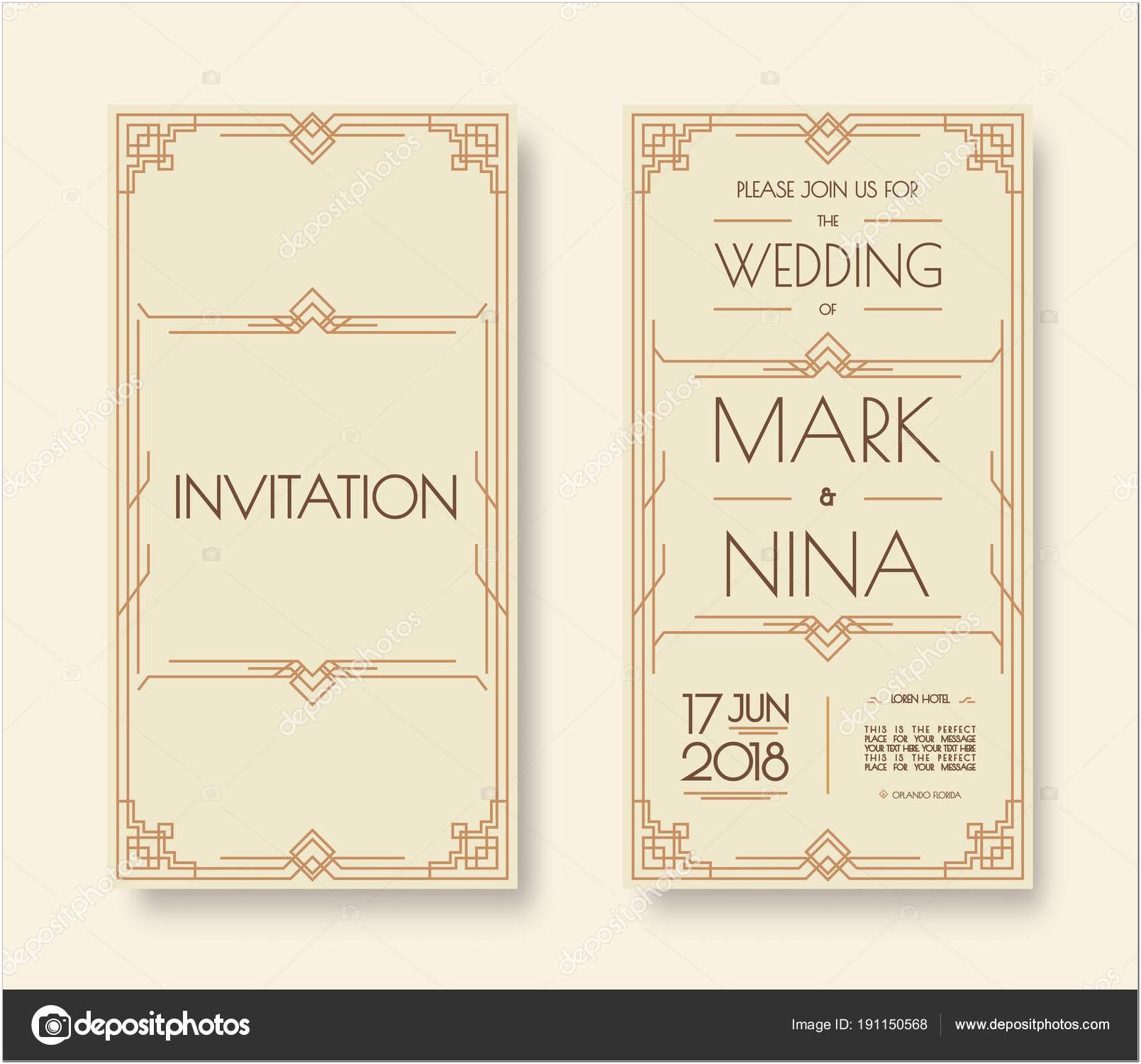 Art Nouveau Wedding Invitations Templates