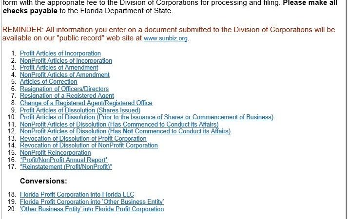 Articles Of Incorporation For Florida Nonprofit Corporation