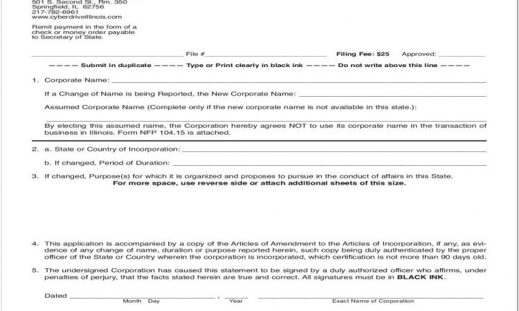 Articles Of Incorporation For Nonprofit In Illinois