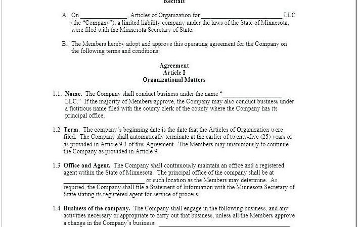 Articles Of Incorporation Llc Texas Template