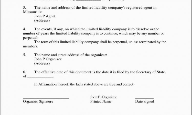 Articles Of Organization Llc Form