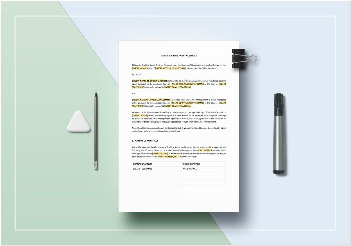 Artist Agent Contract Template