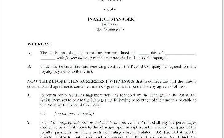 Artist Development Contract Template