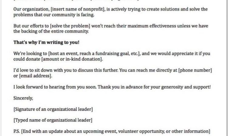 Asking Companies For Donations Letter Template