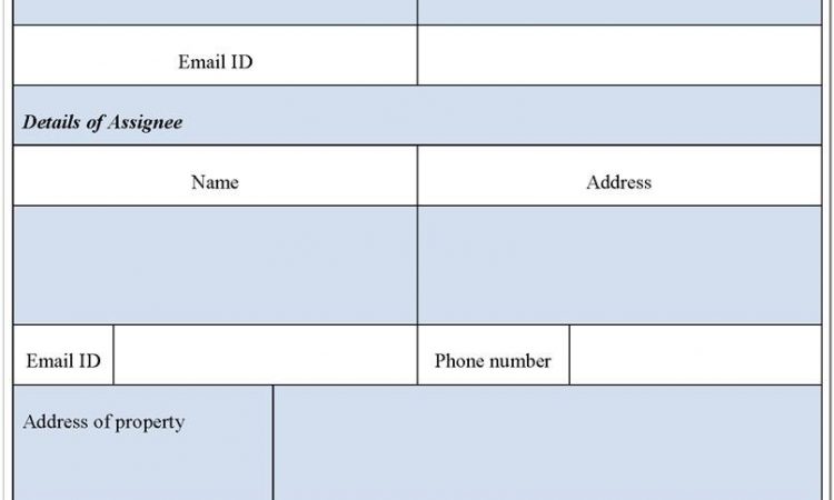 Assignment Of Lease Form Sample