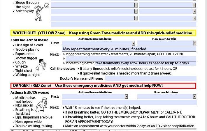 Asthma Action Plan Australia Example