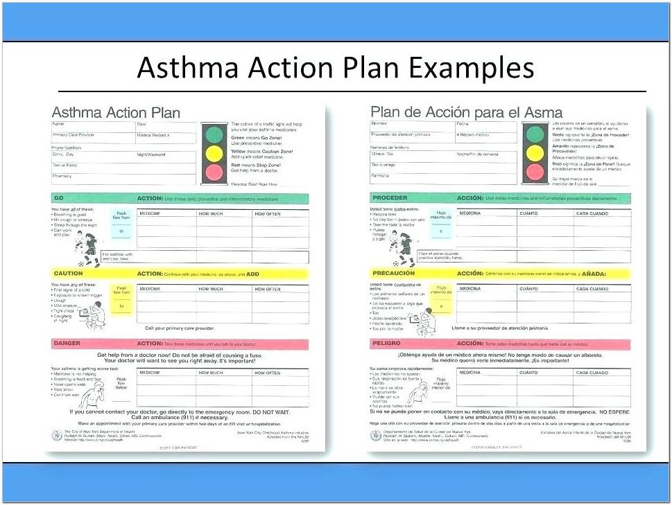 Asthma Action Plan Example - Templates : Restiumani Resume #ePLlbA2YAr