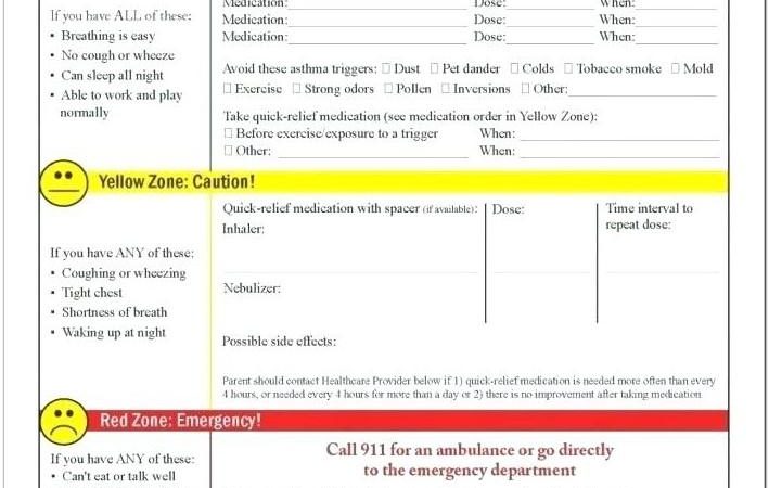 Asthma Action Plan Template For Schools