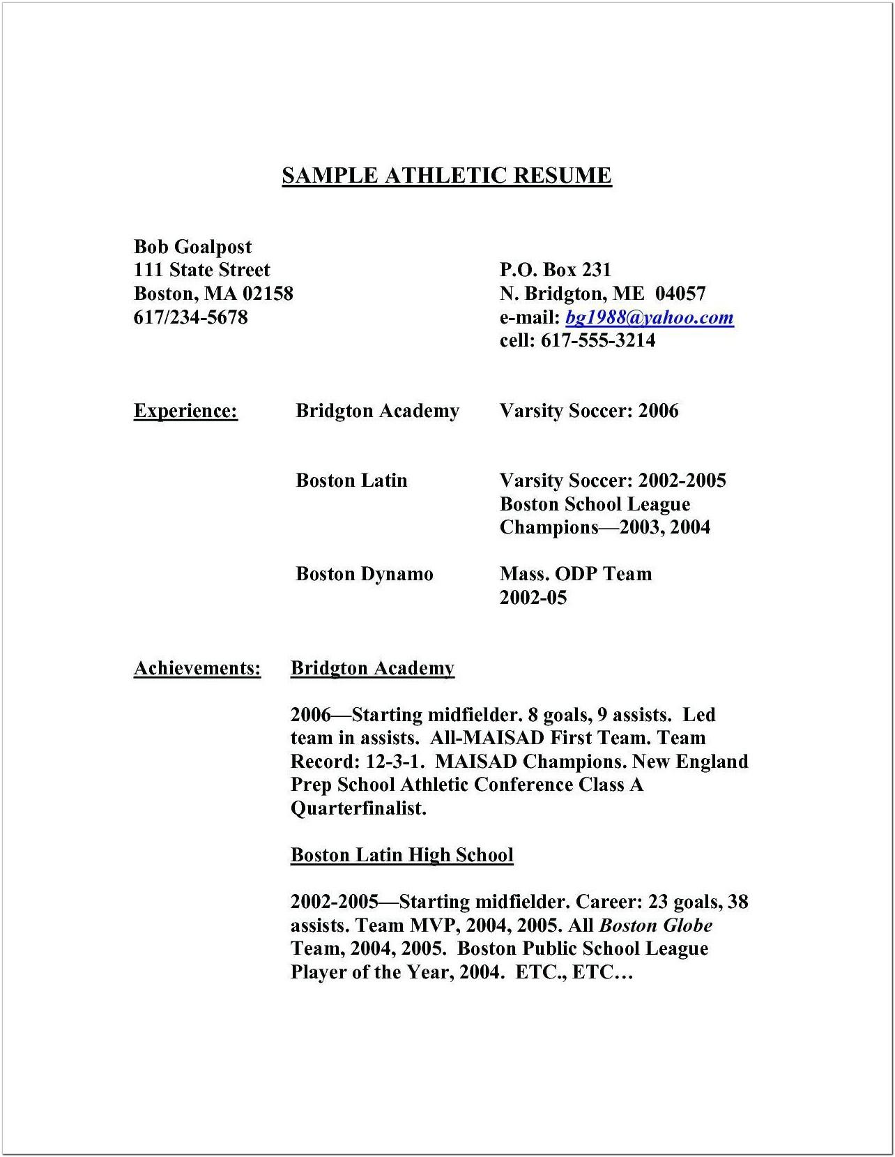 Athletic Director Resume Templates
